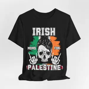 Irish Moms for Palestine Unisex Jersey Short Sleeve Tee, Irish Mom Shirt, Ireland Shirt, Palstine Graphic Tee, Gaza Rafah Top, Protest Shirt, Activism Soft T-Shirt