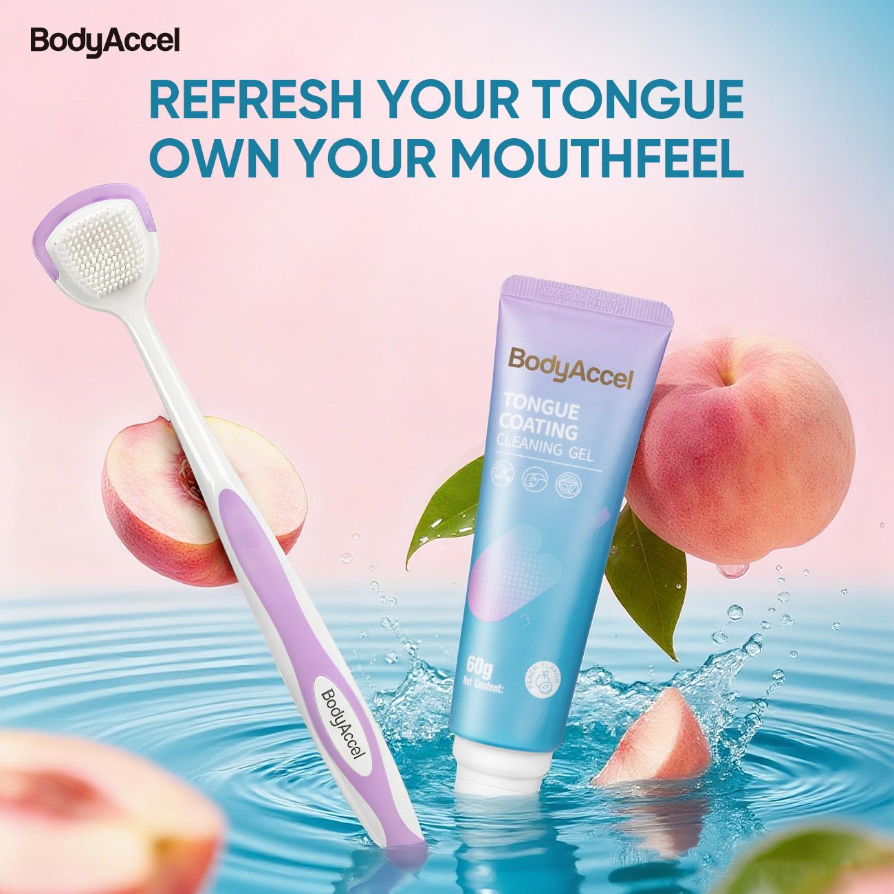 BodyAccel Tongue Cleaning Gel Bundle  for Refreshing Oral-max