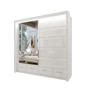 SYCILIA 2&3 High Gloss Sliding Doors WARDROBE 3 Sizes & 3 Colours