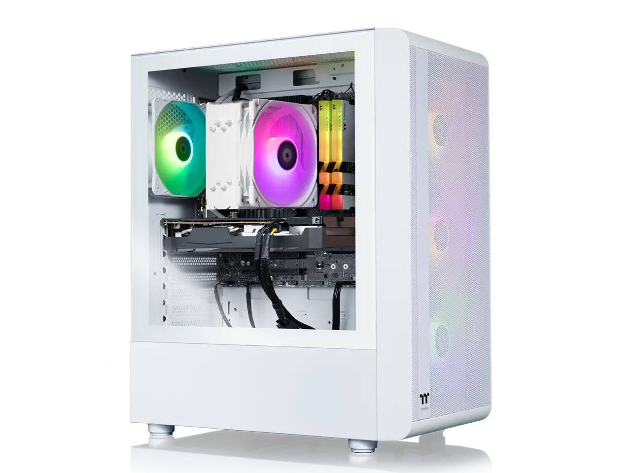 Thermaltake LCGS Quartz i1460 Gaming Desktop (Intel Core i5-14400F, ToughRam DDR4 3600Mhz 16GB RGB Memory, NVIDIA GeForce RTX 5060, 1TB NVMe M.2, Wifi, Windows 11) S2QT-B760-560-LCS