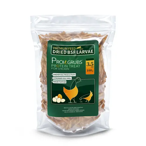 PROILGRUBS 3.5oz/5lbs/10lbs Dried Black Soldier Fly Larvae Protein Treat for Chickens Enhances Egg Productivity & Feather Health Non-GMO Natural Feed Rich in Calcium & Nutrients Worms Insects #sohochic