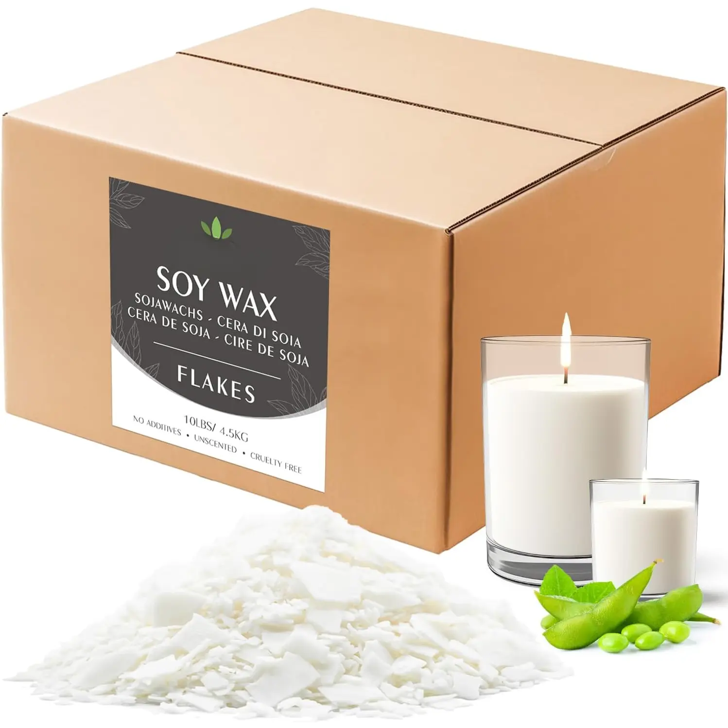 Soy Wax Flakes,   Candle Wax,  Soy Wax for Candle Making from Farm, No Additives,  and Pure (5lb)