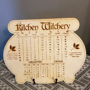 Kitchen Witchery Halloween Kitchen Sign Wood Lightweight