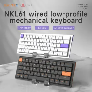 AJAZZ Mini 60% Gaming Mechanical Keyboard 61 Key Compact Wired NKL61 Mechanical Office Keyboard Short Switch Feeling Office Computer Keyboard for PC, MAC, PS4, Xbox ONE Gamer