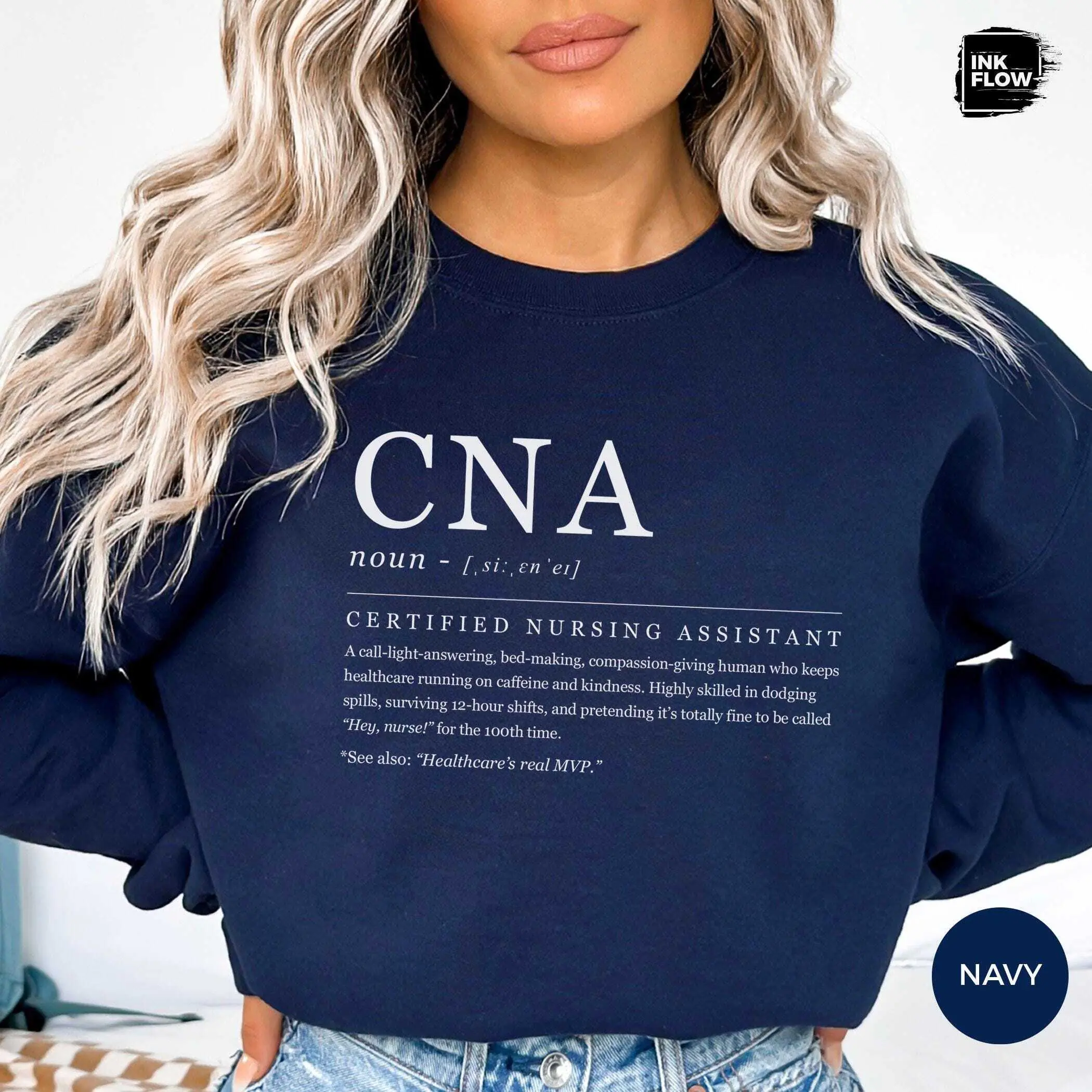 Funny Definition CNA Short Sleeve T-Shirt / Sweatshirt & Hoodie, Certified Nursing Assistant Sweater, Fun Definition CNA Top, Medical Humor Hoodie, Nurse Appreciation Gift
