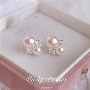 French Gentle Pearl Stud Earrings, Exquisite Versatile Premium Ear Jewelry