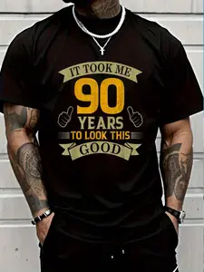 100% Cotton It Took Me 90 Years To Look This Good 90th Birthday Party T-Shirt Women's Men's Graphic Tee Crew Neck summer vacation Tops