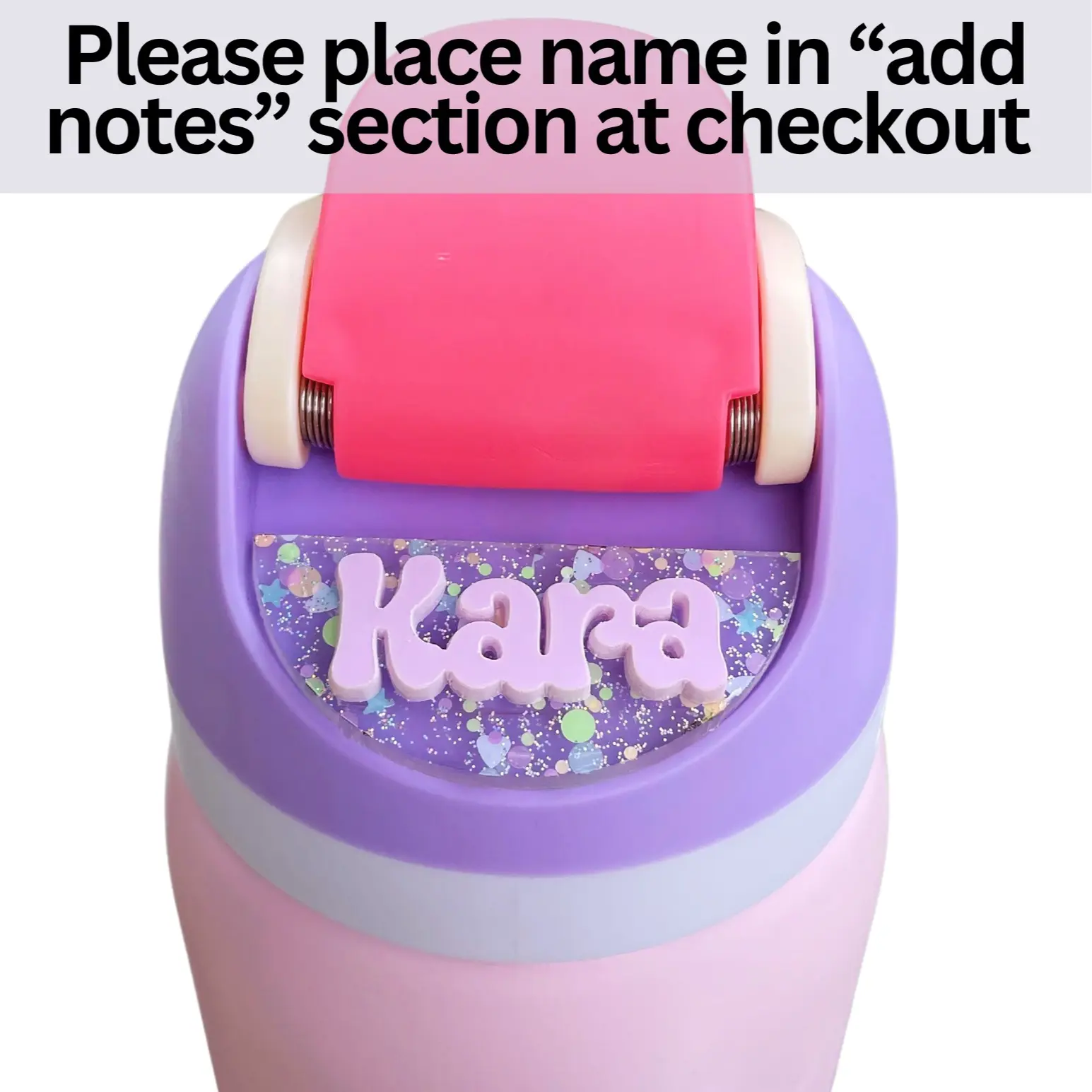 Personalized Owala Nameplate Topper Accessory for 19 oz 24 oz 32 oz 40oz Bottles Customizable Acrylic + Adhesive