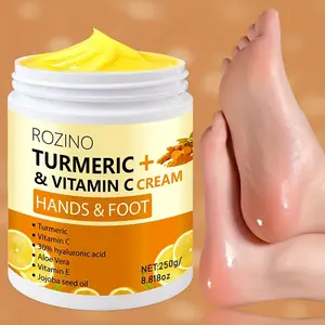 ROZINO Turmeric & Vitamin C Hand & Foot Cream 250g - Ice Cream Texture Moisturizing & Smooth Application for Supple Skin, Moisturizer, Hydrating summervibes☀️