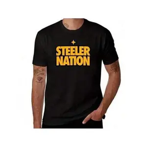 Steeler Nation Men's T-Shirt - Quick Dry, Oversized Cotton Tee With Print Design, Casual Round Neck Top For All Seasons Menswear Tshirt