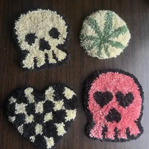 Cute goth/spoopy mug rugs (coasters)