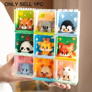 Cute Animal Design Micro Model Building Block, 1 Box Mini Animal Micro Model Building Block with Display Box, City Cartoon Animal Diamond Bricks Toy, Building Block Figures