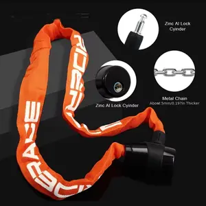 1pc 37.4 Inch Heavy Duty Bike Chain for Bicycle and Motorcycle Security, Zinc Alloy ABS Reinforced Anti-Theft Electric Scooters Bicycles, Black - Versatile Independence Day, Christmas, Oktoberfest, Mountain Day Festivi