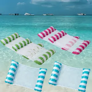 Inflatable Pool Float Adult 6 Pack 4-in-1 Pool Float Water Hammock Swimming Pool Raft Pool Float Lounge Chair Water Floaties Saddle for Adults Rest Swimming Beach Vacation Essentials(Blue+Green+Rose Pink)