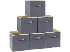 6-Pack Collapsible Storage Cubes – Multi-Color Fabric Bins for Organizing Closet or Nursery Boxes Organiser