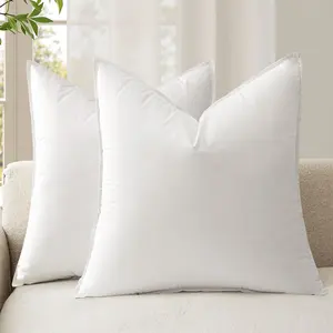 20x20 Throw Pillow Inserts,Set of 2 Decorative Pillow Inserts with Soft Cotton Cover,Fluffy and Cozy Indoor Square Sofa Couch Pillow Inserts White