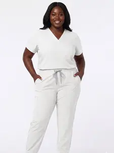 Unisex Large Size Scrub Set Workwear, Extended Sizing Men & Women, Classic V-Neck Easy Care Healthcare Uniform