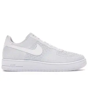 Nike Men's Air Force 1 Flyknit 2 White Pure Platinum Basketball Shoes, from StockX