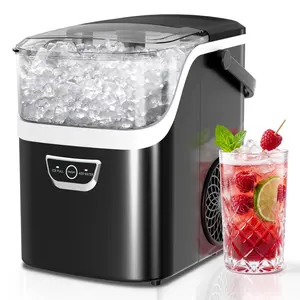 Antarctic Star Nugget Ice Maker Countertop, Portable Chewable Crushed Ice Machine with Self-Cleaning, 35Lbs/24H, One-Click Operation, Fast Ice in 5-7 Mins for Home Kitchen Office Bar