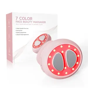 Red & infrared Light Therapy for Face Anti-Aging Skincare Mini Device with Therapeutic Warmth for Wrinkles Fine Lines Dark Spots Handheld, 7 in 1 EMS Face Lifting with LED Therapy, Microcurrent & Sonic Vibration Facial Comfort