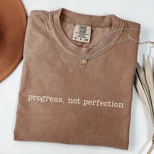 Comfort Colors Progress Not Perfection Shirt, Motivational Shirt, Mental Health Shirt, Positive Saying, Self Love Gift, Inspirational Quote