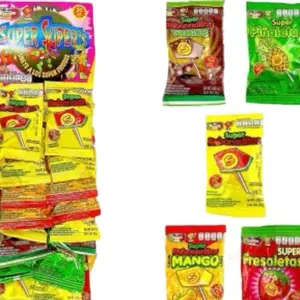 Super Super's Rebanaditas Assorted Flavors Candy Pack - Mango, Pineapple, Strawberry, and More - Perfect for Snacking