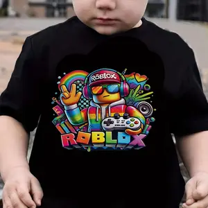 Roblox Gamer T-shirt Round-neck, breathable Roblox-style printed Cool and colorful Roblox Man Face printed pattern. Roblox T-shirt: Roblox Gamer Apparel.The perfect gift for a lovely child.