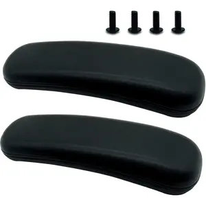 Oval Shaped Replacement Office Chair Armrest Pads Arm Rest Parts for Desk Chair with Mounting Hole Patterns Screws