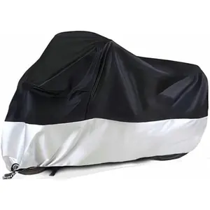 Motorcycle Cover,Outdoor Waterproof Motorcycle Cover with Lock Hole and Storage Bag,for Motorcycles up to 96.5inch