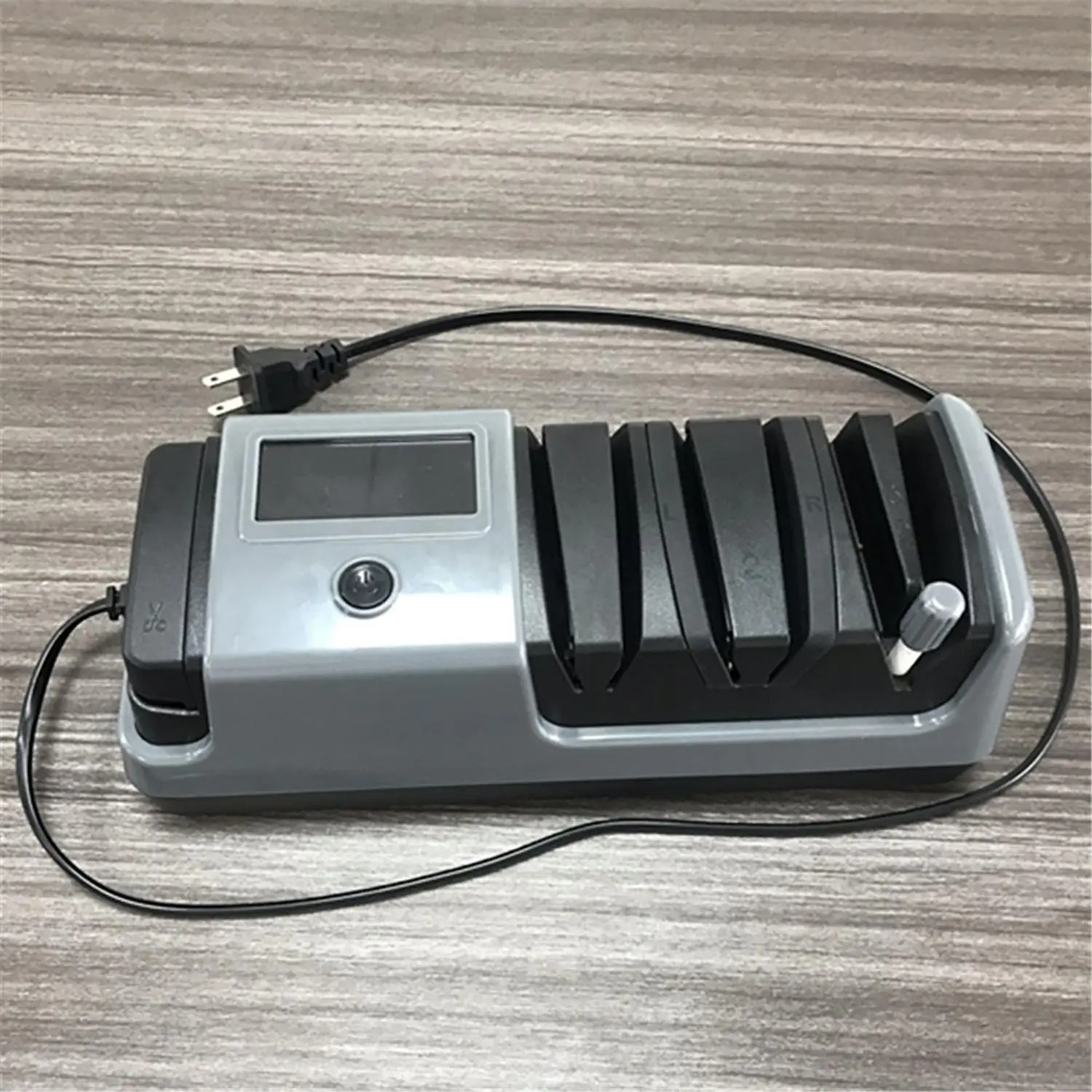 5-in-1 Electric Knife Sharpener with Diamond Abrasives, 3-Stage System with 3 Speeds and LCD Display for Straight, Serrated Knives & Scissors
