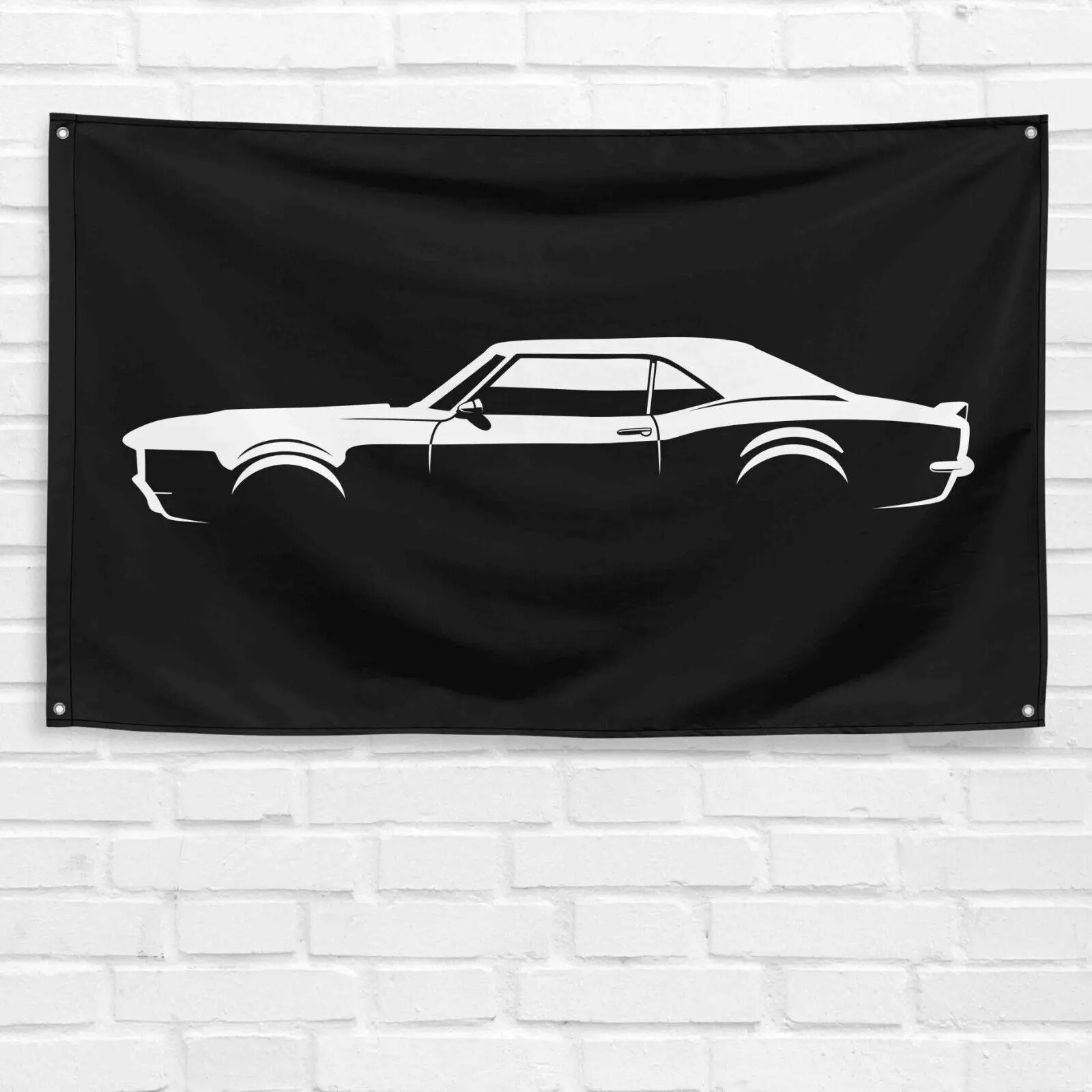 Unbranded & Handmade Vibrant Polyester Single-Sided 3x5 ft 1968 Camaro Banner, Wall Hanging Backdrop, Car Enthusiast Gift for Dads & Grandpas, Man Cave Garage Decor, Party Decoration Supplies, Birthday Gifts Idea, Synthetic, Novelty