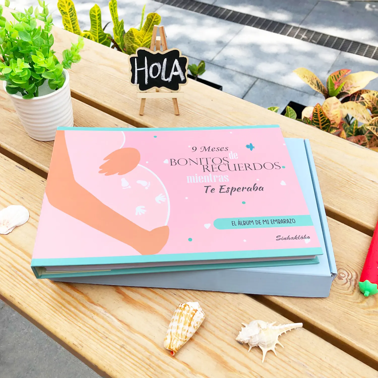 Spanish Pregnancy Journal, Memory Book, Diary & Album Week by Week | with 8 Sheets of Gorgeous Stickers & Premium Gift Box, Perfect Gift for Future Mom