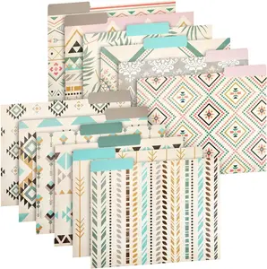 12 Pack Boho-Themed Decorative File Folders, Cute Office Supplies for Women, Letter Size, 1/3 Cut Tab (9.5 x 11.5 in)