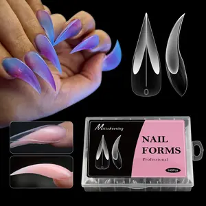 140 pcs Dragon Claw Nail Tips Crystal Nail Forms Nail Forms for Gel Extension Glue Full Coverage With Scale Crystal Nail Forms Nail Art Tool