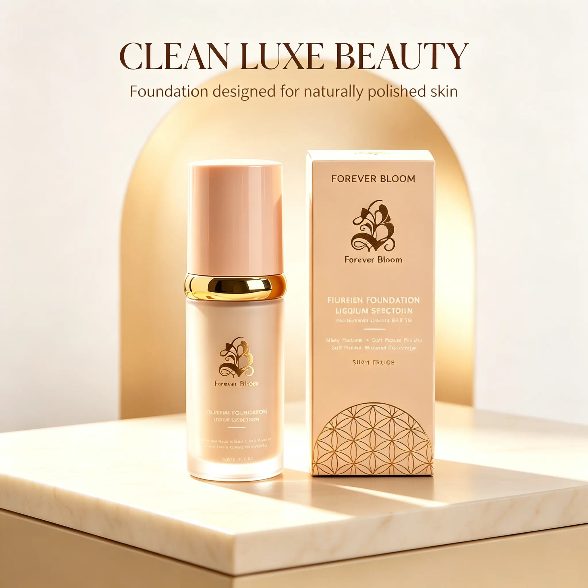 Biomimic 4-in-1 Liquid Foundation with SPF50, Self Adjusting Shade Medium Coverage Foundation, Long Lasting Natural Flawless Nude Finish, All In One Foundation Primer Concealer Sunscreen for Daily Makeup