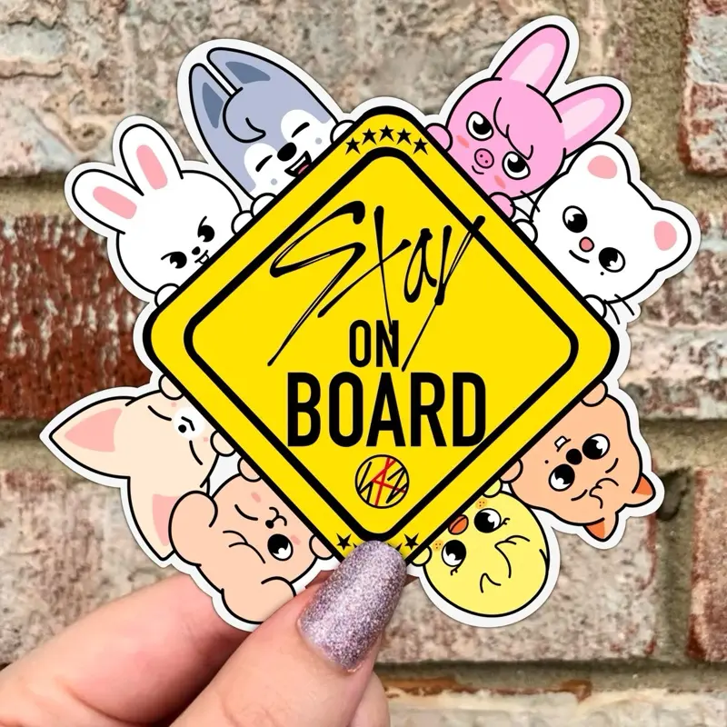 Fandom on Board Weatherproof Sticker KPOP Car Sticker 5x5 UV Resistant Dishwasher Safe Outdoor Life 3-5 Years