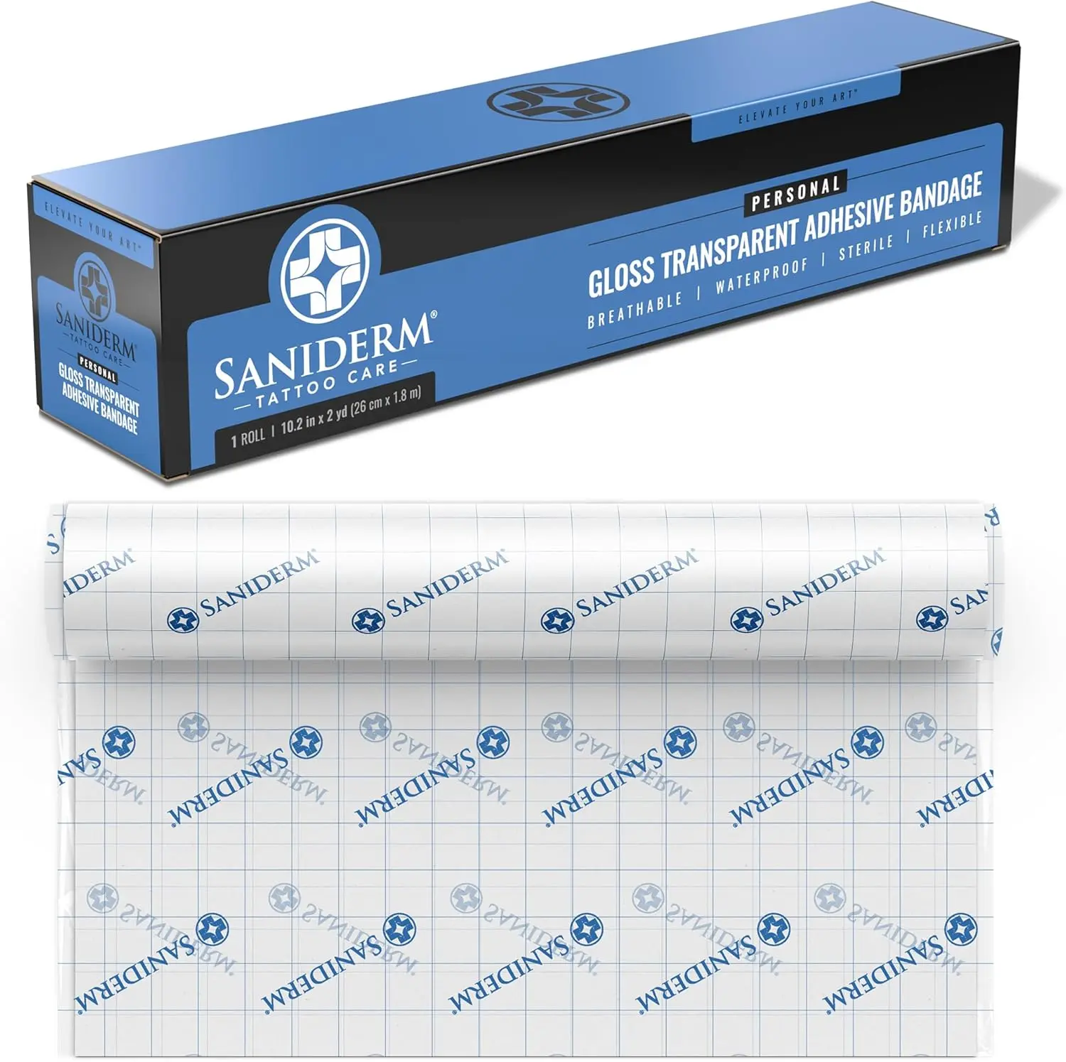 Saniderm Transparent Original Tattoo Bandage Roll - Personal 10.2 in x 2 yd (1 Roll)