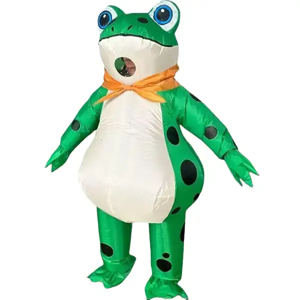 Inflatable Frog Costume Adult Funny Frog Suit Halloween Cosplay Party Outfit Air Blow Up Suit