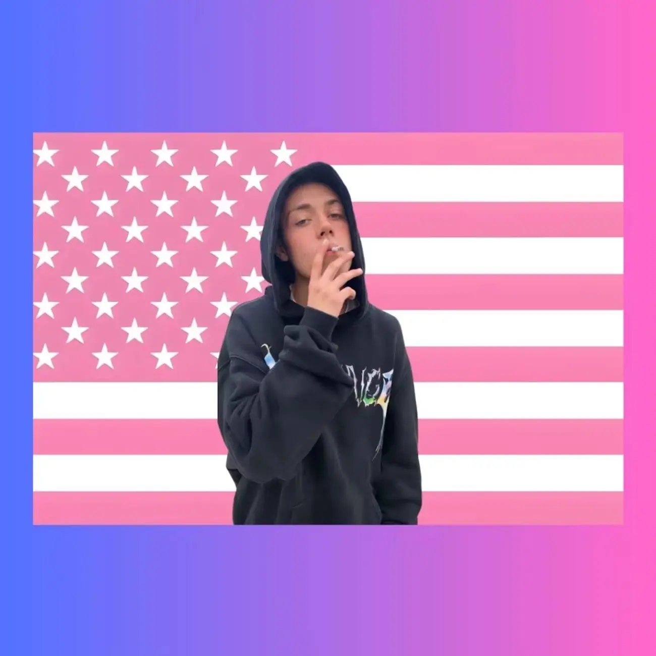 Carl Gallagher Pink Flag | American Tapestry | Shameless TV Show Wall Art | Ethan Cutkosky Banner | Edgy Dorm Decor | Streetwear Tapestry