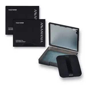ANAMANIA Oil Blotting Sheets for Face with Mirror and Puff. 300 Sheets oil Blotting paper for oily skin, Absorb Excess Oil,  Face paper Compact Makeup Matte