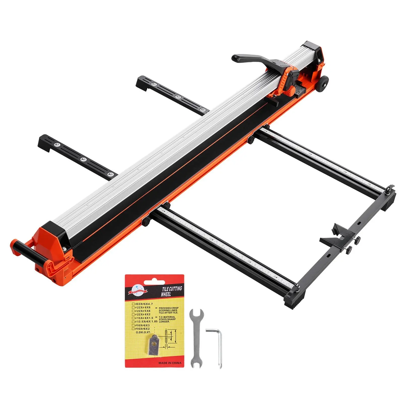 47.2-Inch Manual Tile Cutter With Upgraded Rail And Sliding Head, Precision Alignment Guide, Tungsten Carbide Cutting Wheel, Support Legs With Swivel Wheels, For DIY Pros, Ceramic, Floor And Wall Tile Cutting