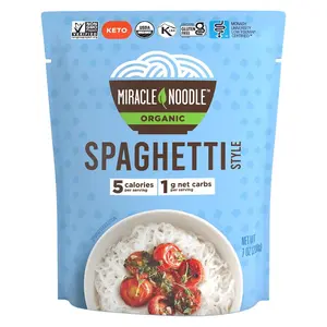 Ready To Eat Organic Spaghetti Keto, Vegan, Gluten Free, Low Carb Rice, Low Calorie Rice, Soy Free  7 Oz, 6Pack