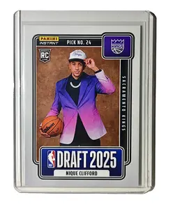 Nique Clifford Rookie 2025-26 Panini NBA #23 Draft Night Card Sacramento Kings