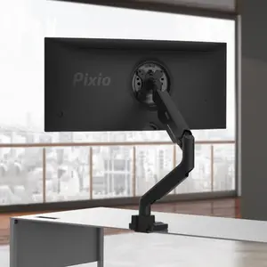 Pixio PS2S Ultrawide Heavy-Duty Premium Single Monitor Arm Stand Desk Mount - Fits up to 49 inches Monitors, Weights up to 39lbs Flat / 31lbs Curved, Compatible with VESA 75x75mm 100x100mm