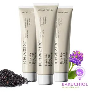 3pcs, KHAZIX Black Rice Bakuchiol Lightweight Nourishing Eye Cream 20g, Natural Retinol Alternative for Gentle Daily Under-Eye Care
