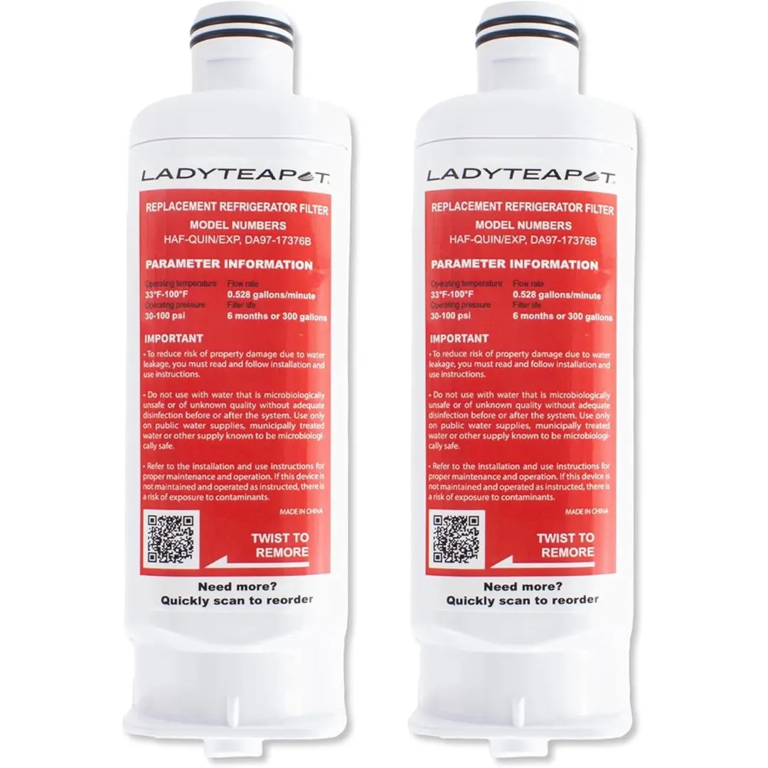 LADYTEAPOT DA97-17376B Replacement for Samsung HAF-QIN/EXP, DA97-08006C, RF28R7201SR, RF28R7351SG, WD-F45, Refrigerator Water Filter