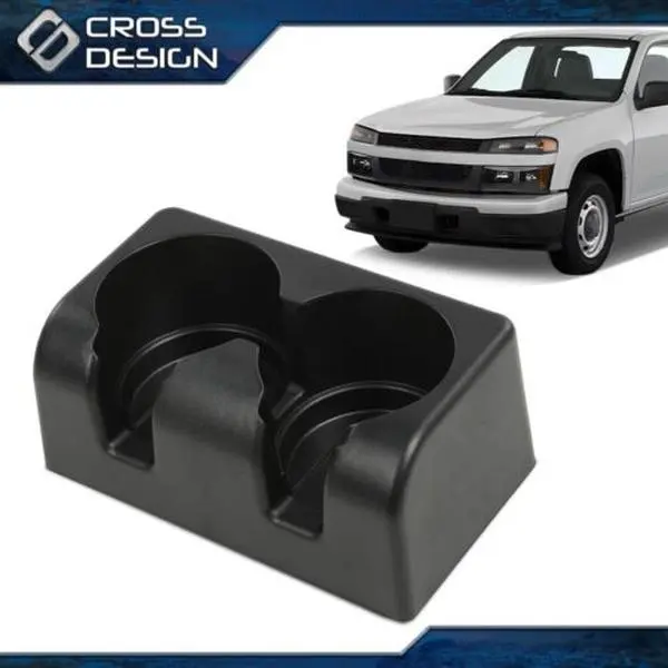 CROSSDESIGN Dual Cup Holder Insert Car Console Organizer, Car Storage Organizers for Chevy Colorado & GMC Canyon Front-Rear Bench Seat Automotive Interior Accessories