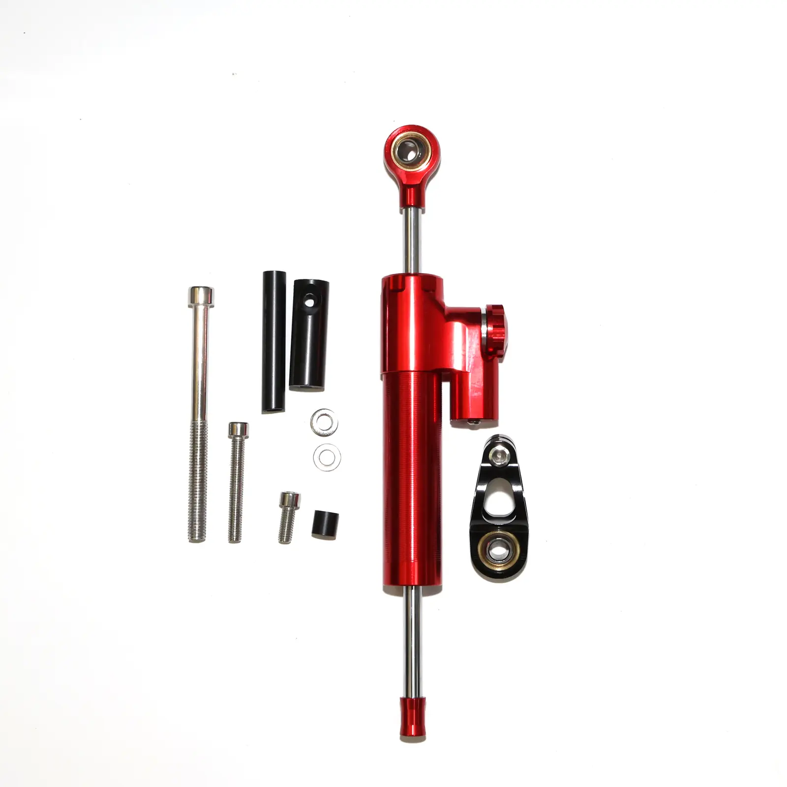 GT08 Electric Scooter Steering Damper Bracket Support Kit,  Skateboard Trucks Skateboard Bearing clamping board Carbon Fiber Stabilizer Steering Damper Adjustable