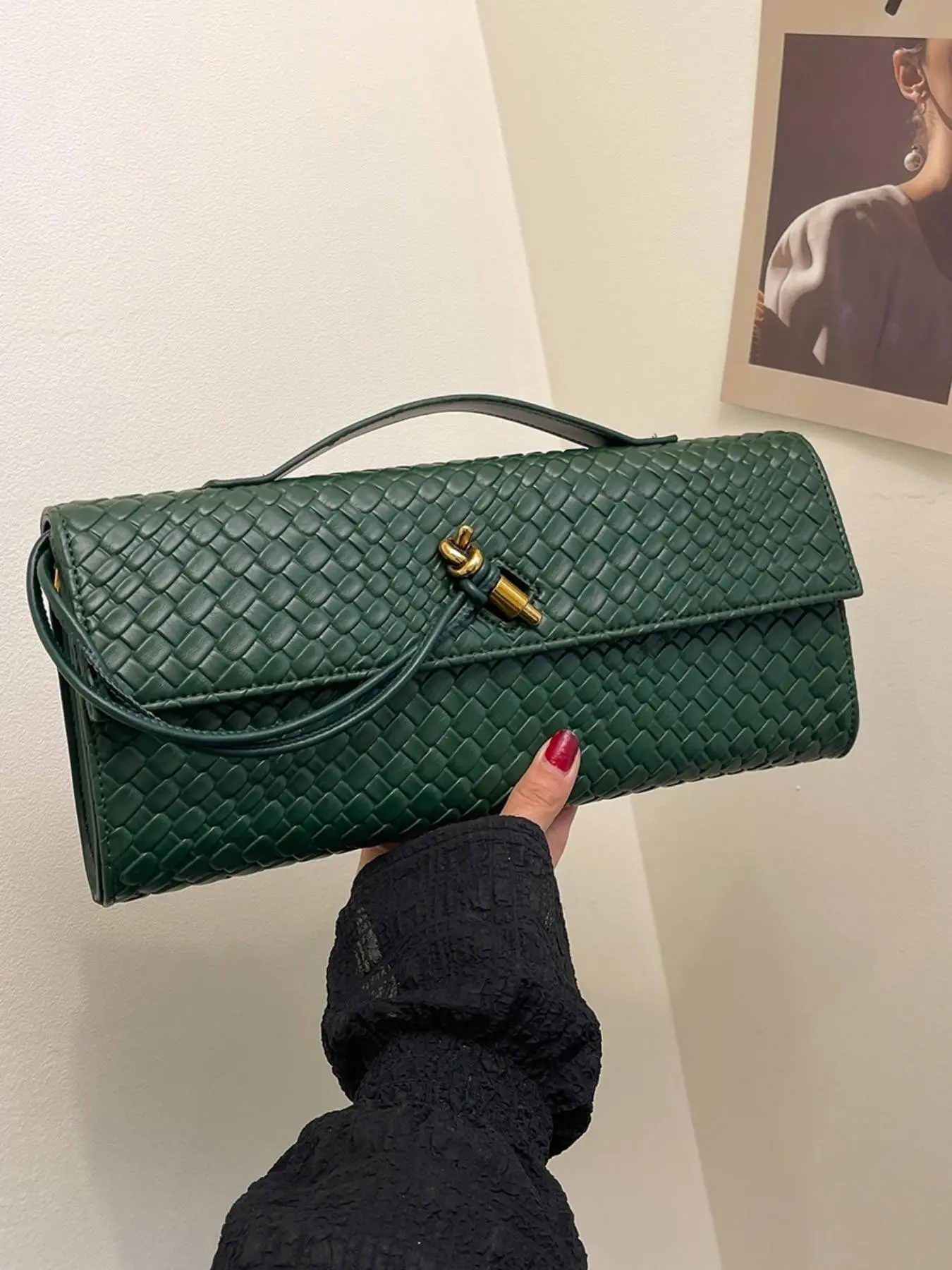 Fashionable Flap Pocket Design Ladies Handbag, Women's Stylish Clutch Bag, Solid Color Casual Versatile Crossbody Bag, Crossbody Clutch Purse, Everyday Fashion Purse, Casual Crossbody Bags