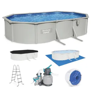 Bestway Hydrium 20’ x 12’ x 48” Steel Wall Oval Above Ground Swimming Pool Set